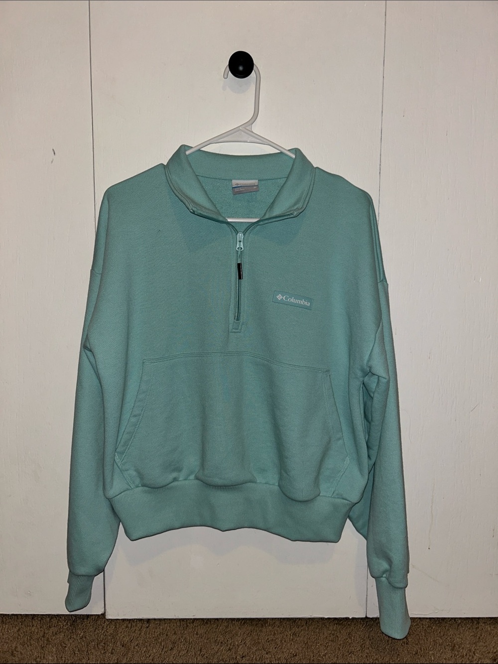 Columbia Seafoam Green Half-Zip Fleece Pullover